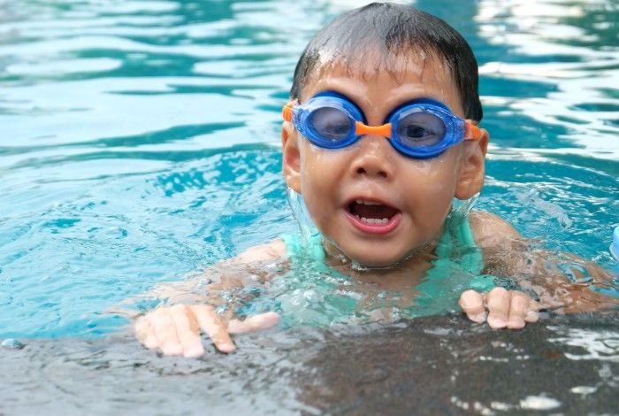 Kid swimming